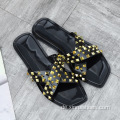 Sommerkristallgelee -Slipperschuhe Rivet Flip Flops